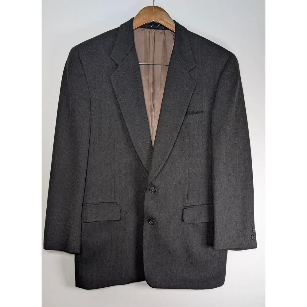 Vintage Terzo Uomo 38R Charcoal Sport Coat Blazer Old Money Union Made USA